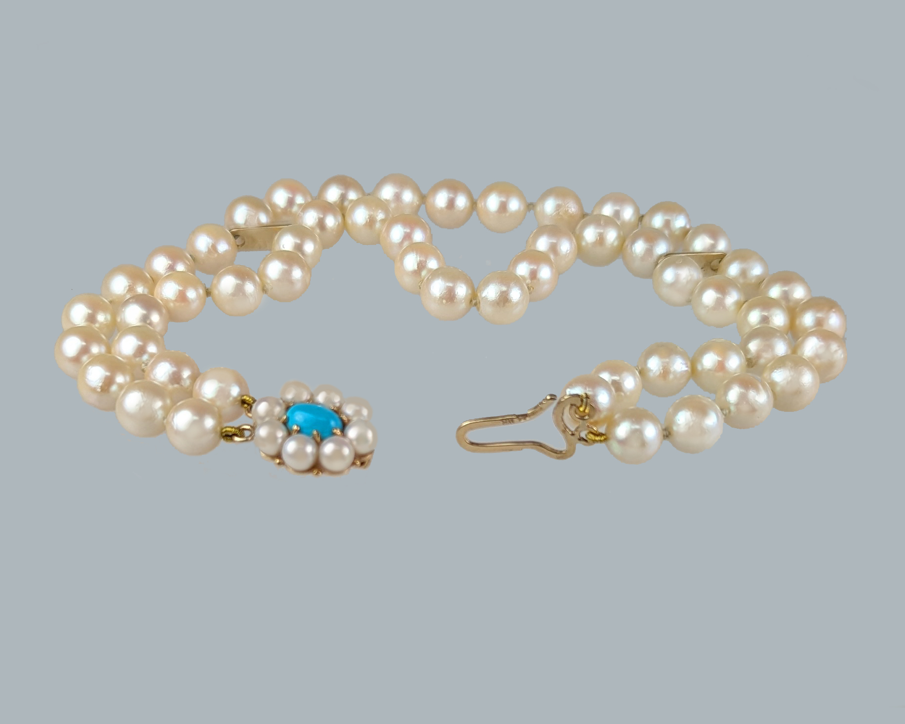 vintage pearl bracelet turquoise clasp