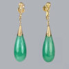 Edwardian jade dangle earrings