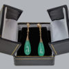 Edwardian jade dangle earrings in box