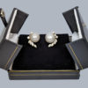 Diamond Pearl Post Earrings in box
