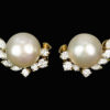 Diamond Pearl Post Earrings