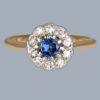 Sapphire Diamond Cluster Ring