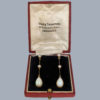 Edwardian Opal Pearl Earrings in box