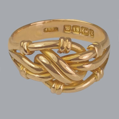 Victorian Lovers Knot Ring 18ct Gold Birmingham 1899