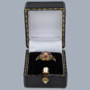 antique demantoid garnet ring in box