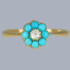 Victorian Turquoise Cluster Ring