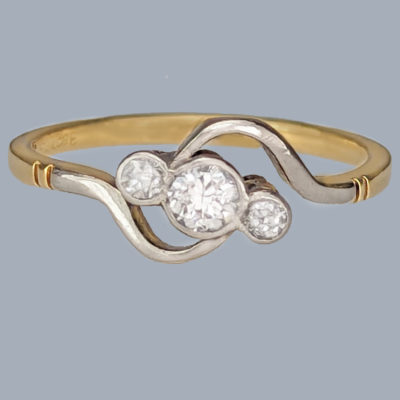 Antique Edwardian Diamond Trilogy Engagement Ring