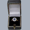 Diamond Sapphire Cluster Ring in box