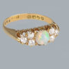 Victorian opal and diamond ring