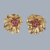 vintage floral ruby earrings