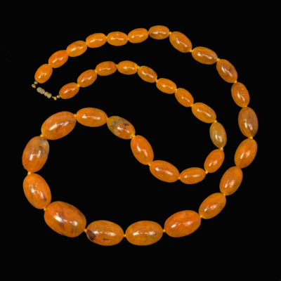 Antique Butterscotch Amber Necklace Graduated Large Beads