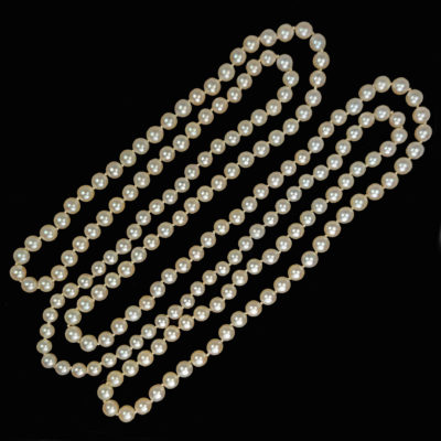 Single Strand Very Long Pearl Necklace 54″